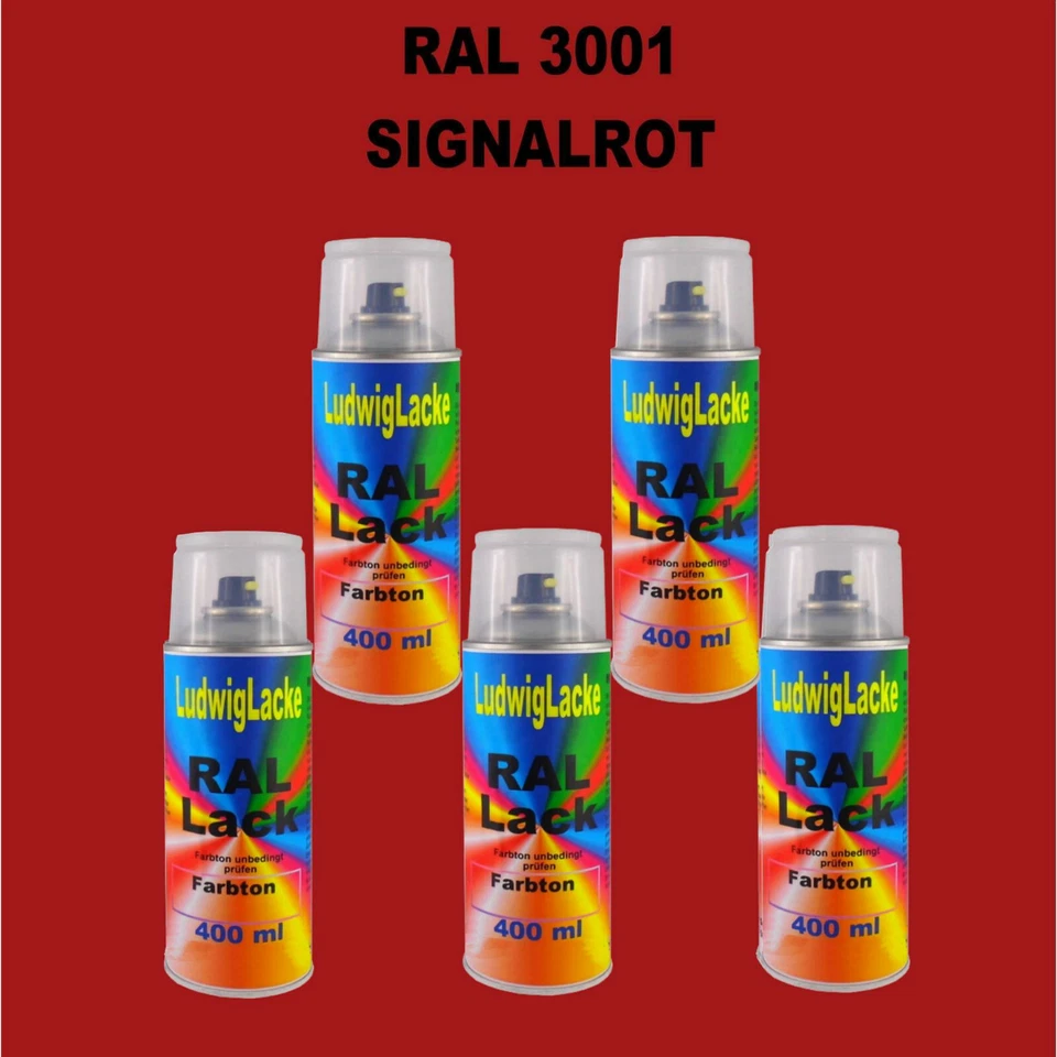 RAL 3001 Signalrot Glänzend Spraydosen 5 x 400ml Sprühdose Lackspray