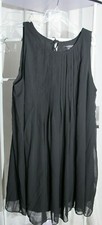 NWT -  Sharagano - Black Pleated Front Dress - SZ 14W  Retail Price $138