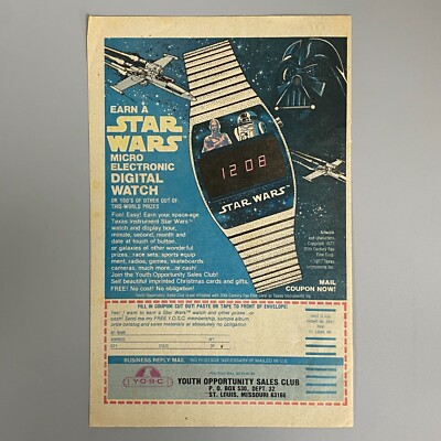 STAR WARS DIGITALUHR DARTH VADER C-3PO R2-D2 1978 VINTAGE RETRO WERBUNG