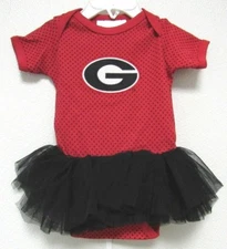 NCAA Georgia Bulldogs Circle G Red Polka Dot Tutu Creepers 2 Feet Ahead #245PD
