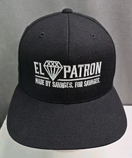El Patron hat Made by Savages, For Savages black snapback embroidered cap