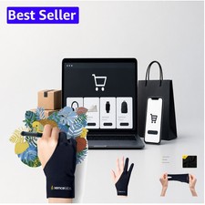 Drawing Glove, Breathable Artist Glove for Drawing Tablet, Two Fingers for Le...