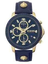 Versus Versace VSPHJ0220 Bicocca Orologio Uomo Cinturino Pelle Cassa Acciaio 48mm