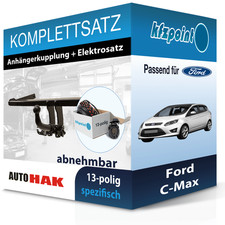 Für Ford C-Max 03- AUTO HAK Anhängerkupplung abnehmbar + 13polig E-Satz neu