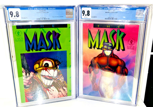 The Mask #1 + Mask #0 - 1991 CGC 9.8 * Collectors Set * 1st App of Lt. Kellaway