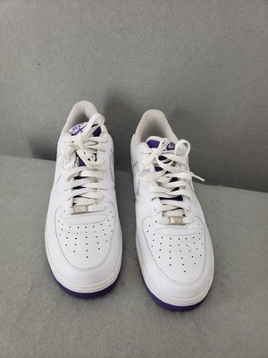 Nike Air Force 1 Low Men Sneakers 12 White Leather Lace Up Classic Active Shoes