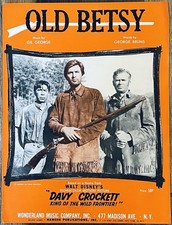 vintage DISNEY sheet music 1955 WESTERN film DAVY CROCKETT song OLD BETSY