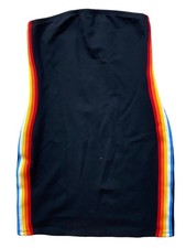 Urban Outfitters Rainbow Tube Top Mini Dress Medium Black Skater Festival Boho