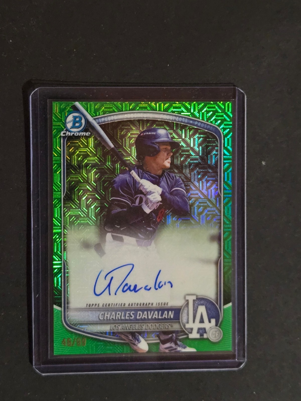 2025 Bowman Draft - Charles Davalan #BMA-CD Mojo Auto Green /99 (RC)
