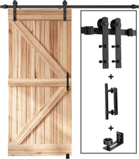6 FT Sliding Barn Door Track and Handle Hardware Kit, Straight