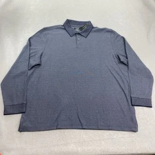 Alfani Polo Shirt Mens XXL Neo Navy Long Sleeve Outdoor Golf