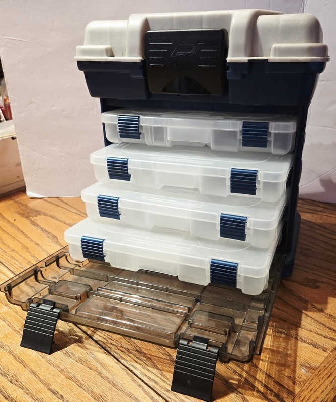 Plano Model 1363 4-BY-RACK Utility Tackle/Storage Box, w/ 4 original trays