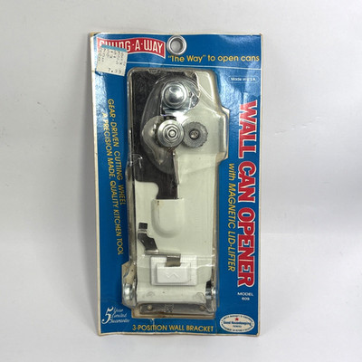 Swing a Way Wall Can Opener Magnetic Lid Lifter Gear Driven USA Model #609