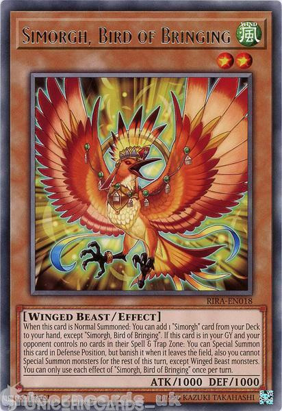 RIRA-EN018 Simorgh, Bird of Bringing Rare UNL Edition Mint YuGiOh Card