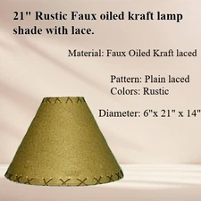 21" FAUX OILED KRAFT LACED LAMPSHADE