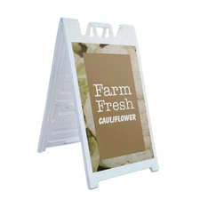 Farm Fresh Cauliflower Heavy Duty A-Frame Sidewalk Sign Fresh Vegetables Healthy