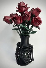 Black Skeleton Ribcage Vase