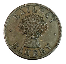 Scarce Belfast 19thC Bernard Hughes Railway Bakery Farthing Token - Batty# 1402A