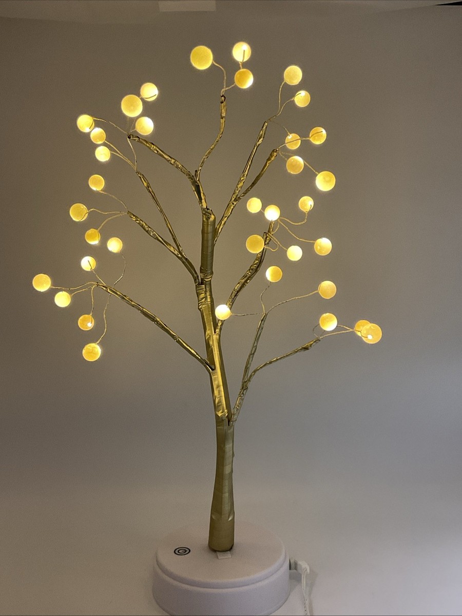 Bonsai Tabletop LED Lighted Tree- Bendable Golden Branches USB/Battery  Operated
