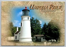 Winchester Bay Oregon Umpaqua River Lighthouse Continental Postcard Unused OR