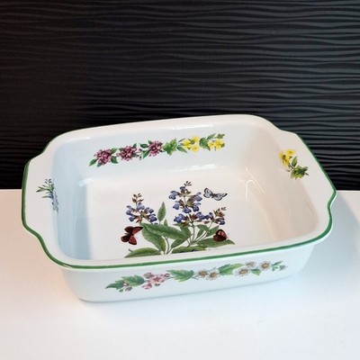 Royal Worcester Fine Porcelain Sage Botanical Baking Serving Dish 11 5/8'' X 9