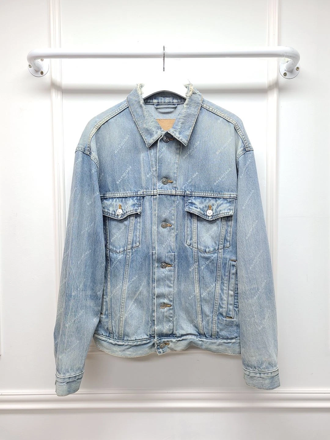 Balenciaga Giacca Denim Multilogo Lavaggio Vintage 34 58471572