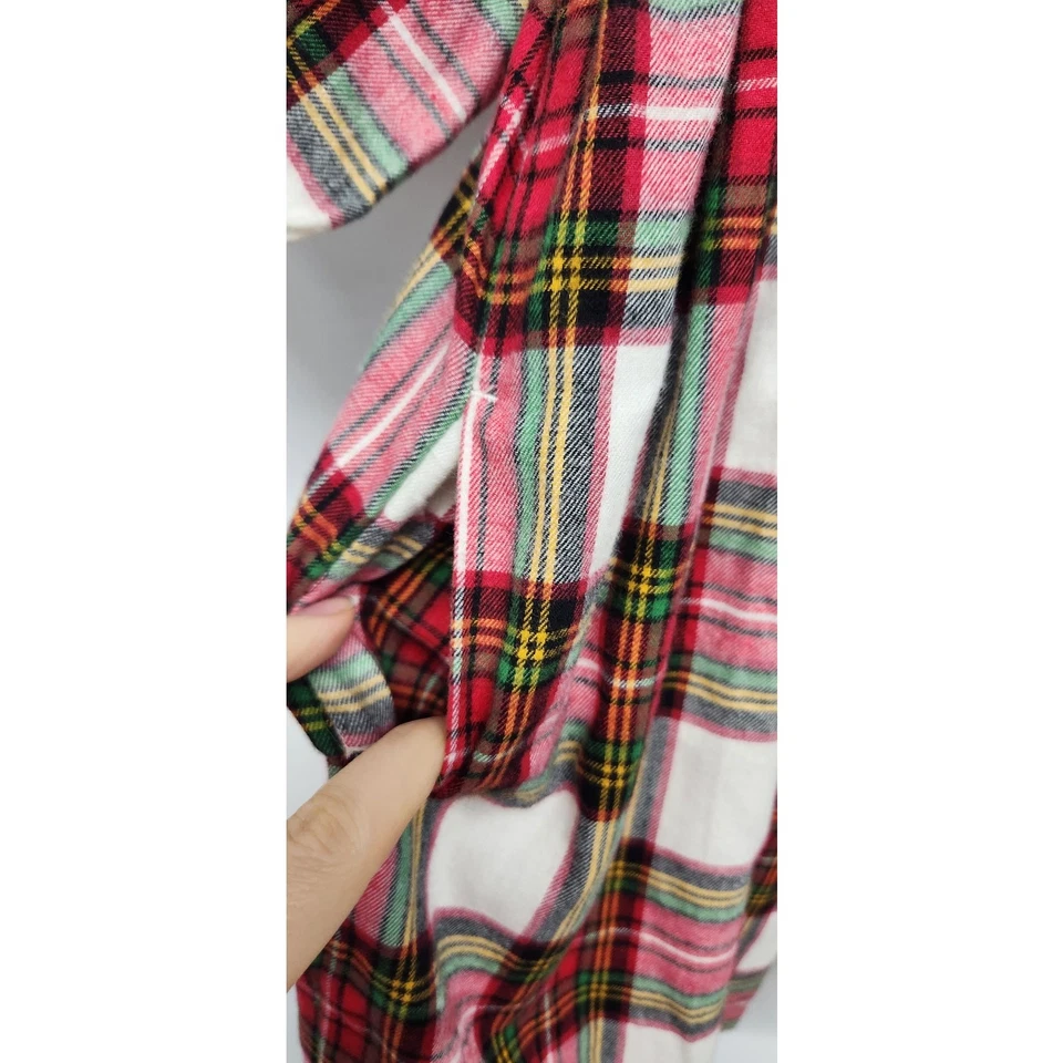 Vestido Hanna Anderson Tartán Franela Escocesa Algodón, Talla 6-7 en Rojo/Blanco/Verde Foto 3 de 4