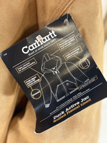 Carhartt giacca alta grande marrone foderata in flanella trapuntata J140 - nuova con etichetta USA - Foto 22 di 24