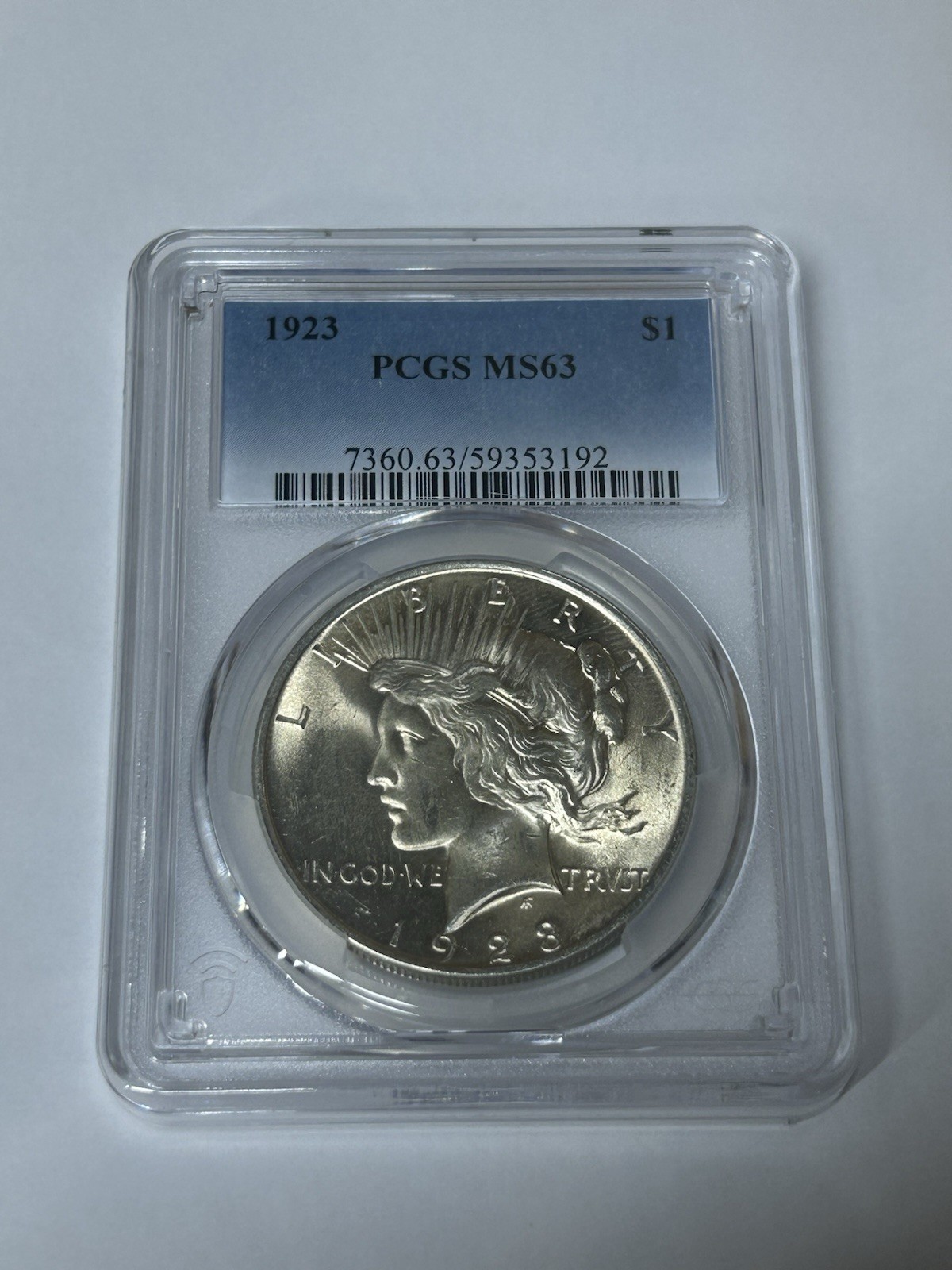 1923 Peace Dollar PCGS MS63