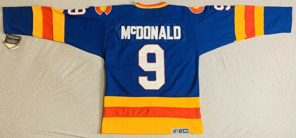 1980 Lanny McDonald Colorado Rockies Classic Blue Jersey Size Men's XL - Image 2 of 4