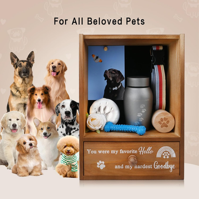 Pet Memorial Shadow Box Keepsake 9.25x13 Dog Memorial Gifts for
