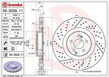 2x BREMBO Bremsscheibe Hinterachse für MERCEDES-BENZ