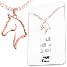 Horse Necklace - Elegant Horse Themed Jewelry for Girls 8-12  Women - Charm wit