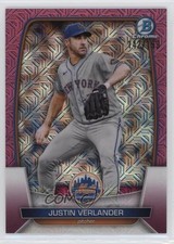2023 Bowman Mega Box Chrome Pink Mojo Refractor 142/199 Justin Verlander #64 et6