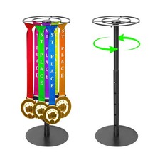 Rotatable Medal Hangers Display - Tabletop Metal Medal Holder Rack with Adjus...