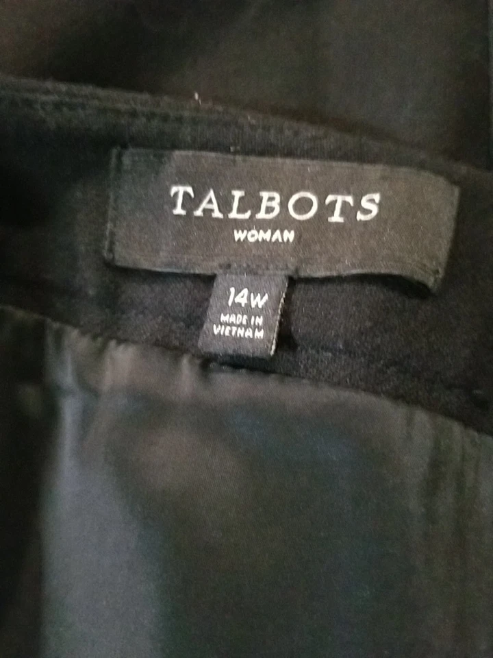 Talbots Wool Skirt Womens 14W White Black Plaid Classic Preppy Office - Image 3 of 4