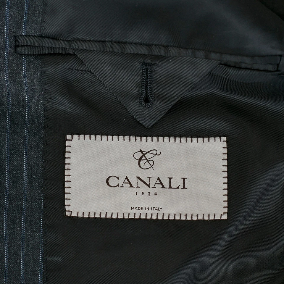 Canali 1934 Men's Dark Gray Pinstripe 52 Wool Suit Made in Italy 36X30 - Image 3 of 4