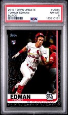2019 Topps Update Tommy Edman Black /67 Rookie Card PSA 8 Dodgers. rookie card picture