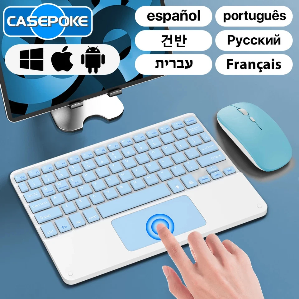 Wireless Keyboard with Touchpad Android Ios Windows Bluetooth Keyboard and Mouse - Image 2 of 4