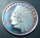 SilverTowne 1 oz .999 Fine Silver Round Eagle & Indian Head Native Design