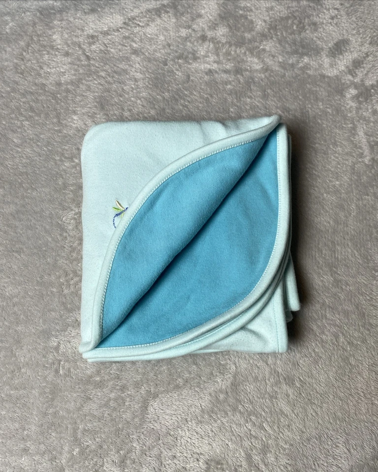 Carters 婴儿接收毯 鸭蜻蜓 蓝色 双面 柔软 棉 Lovey — 第 2/4 张图片