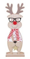 Trendline Weihnachtsaufsteller Holz Rentier 39 X 14 Cm Natur-Rot Figur