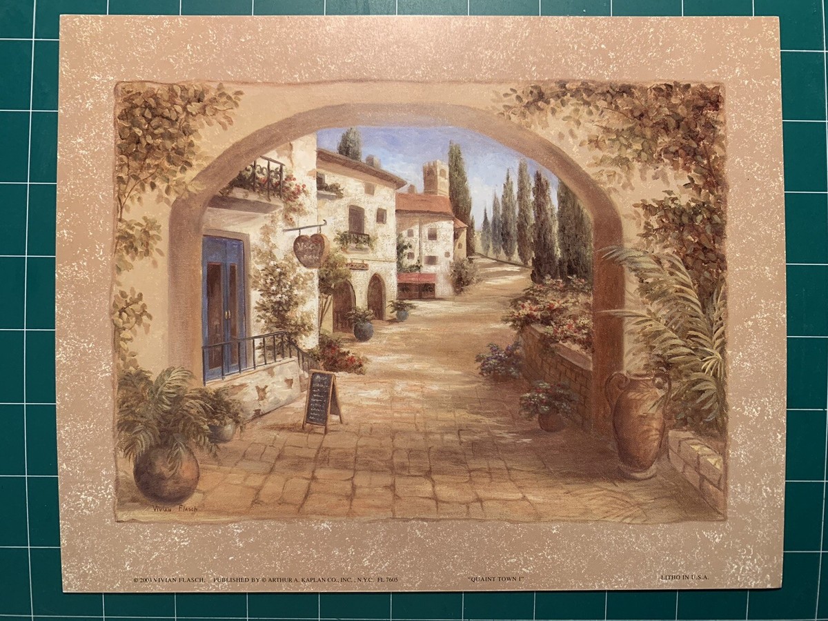 Vivian Flasch 8 x 10 Lithograph Print “Quaint Town I” | eBay