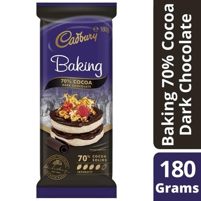 Cadbury Baking 70 Cocoa Dark Chocolate Block 180g Ebay