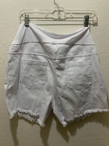 NWT JEZERO Women White Denim Shorts XL Maternity - Picture 5 of 6