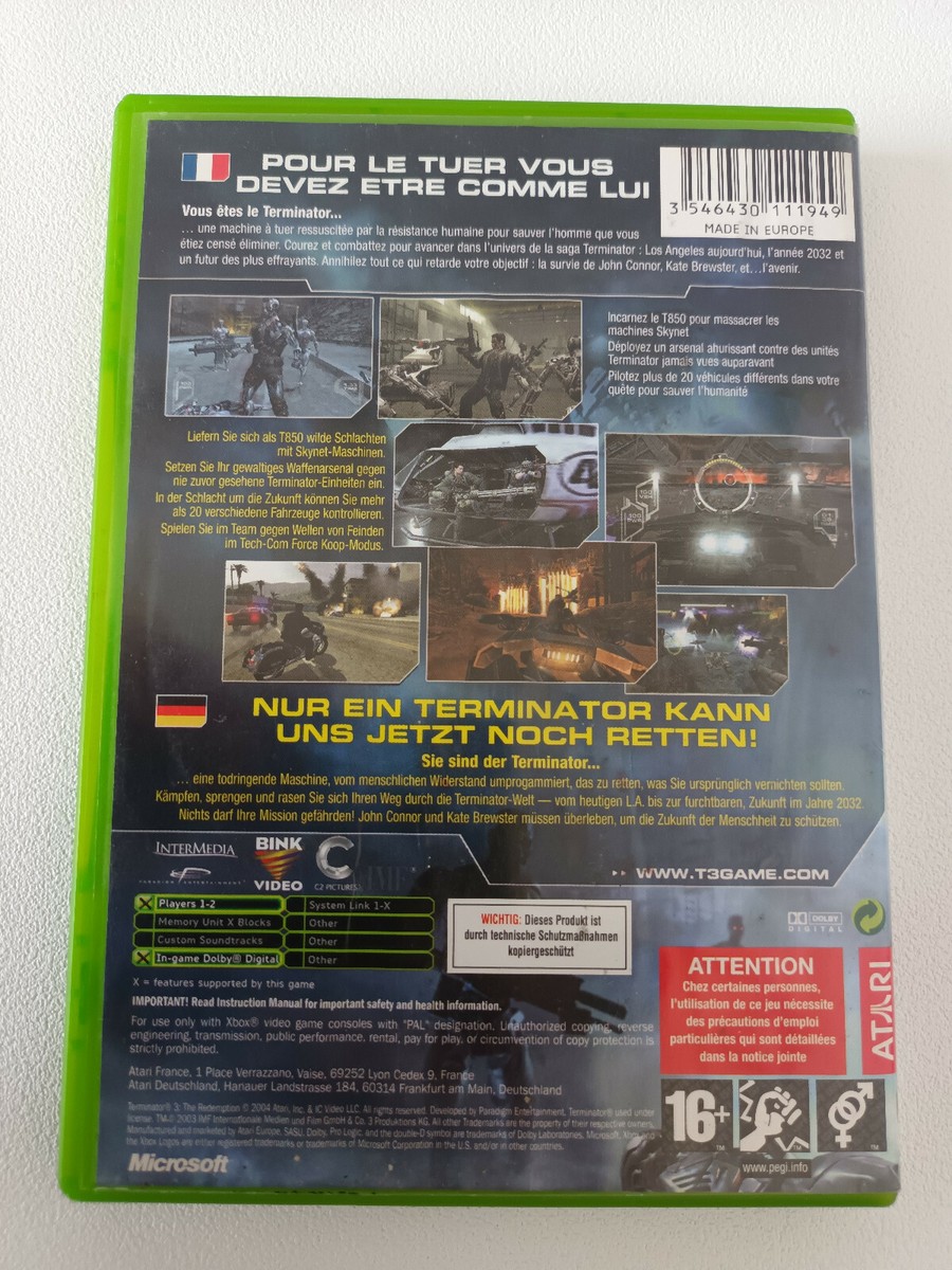 Jeu Terminator 3 The Redemption - XBOX - Version FR Complète - Excellent état - Boîte Et Notice