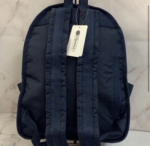 New NWT LeSportsac Route Backpack Fashion Blue Solid Navy Light Book bag - Picture 2 of 6