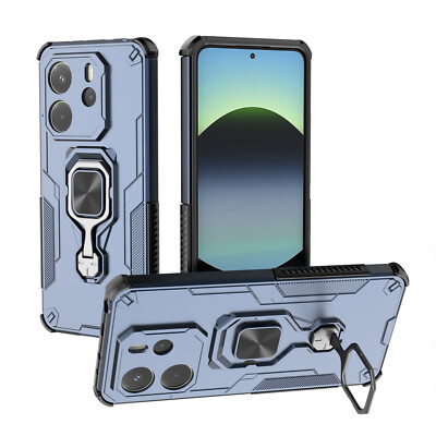 For Xiaomi Redmi Note 14 4G, Luxury Hybrid Armor Ring Holder Stand Case Cover