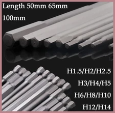 Magnetic Head Allen Drill Bit Set Lengthen Electric Screwdriver Bit 50mm~100mm