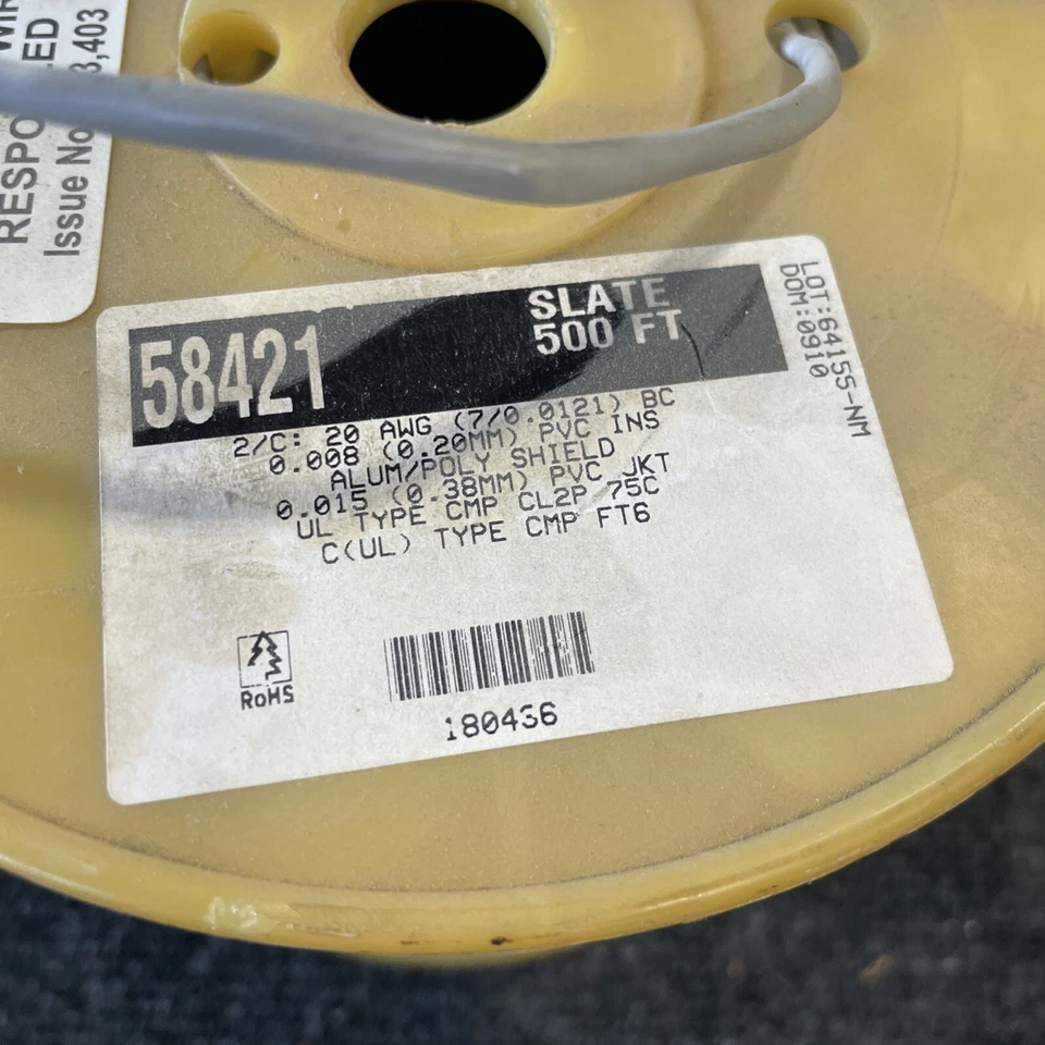 ALPHA WIRE 58421 SL002 / 58421SL002(全新品牌)石板 500 英尺 — 第 2/4 张图片